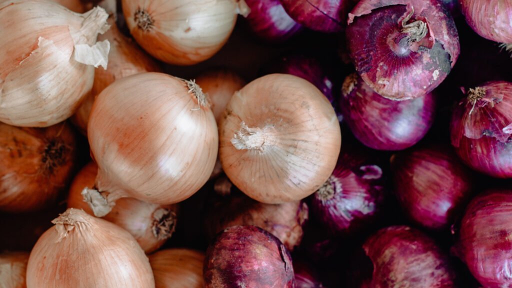 Science behind onion tears - the cellular structure of an onion releasing chemicals